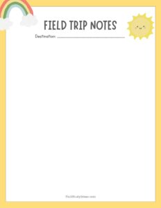 Free Printable Homeschool Field Trip Planner
